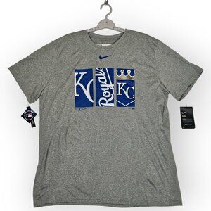 Nike Kansas City Royals Dri-Fit T-Shirt Mens XL Gray Blue NWT
